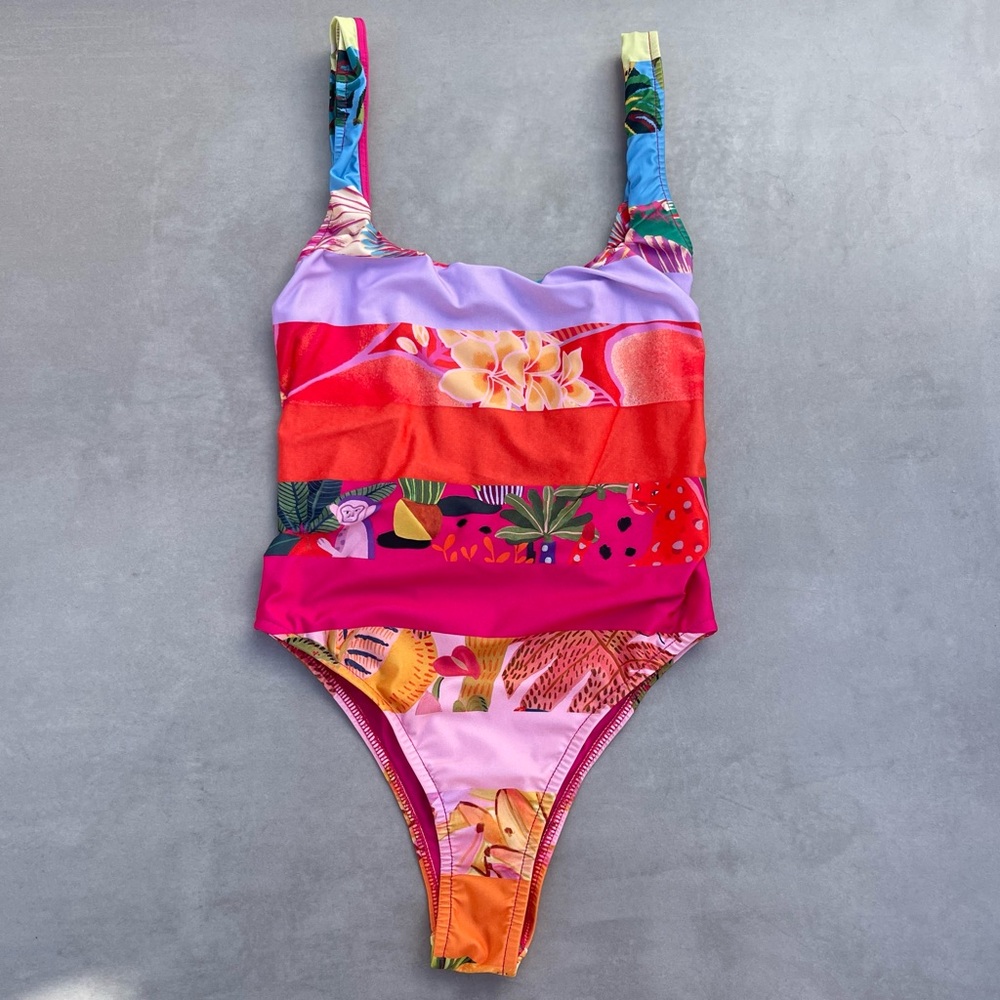 FARM Rio Rainbow Forest One-piece Swimsuit In Ombre Forest XXS